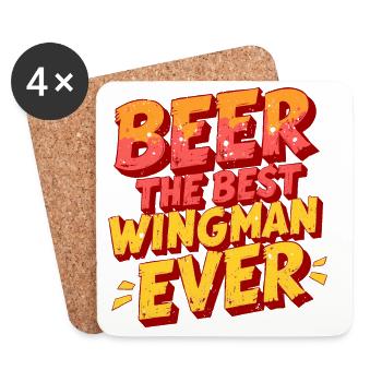 LA BIÈRE : LE MEILLEUR AILIER DE TOUS LES TEMPS - Dessous de verre (lot de 4) - blanc - Devant