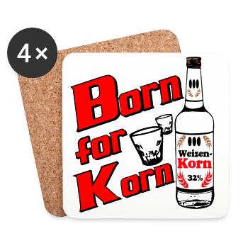 Korn , Party , Weizenkorn Born for Weizenkorn (25) - Coasters (set of 4) - white - Front