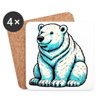 Polar bear - Coasters (set of 4) - white - Front
