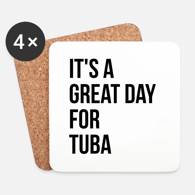 Tuba - Untersetzer (4er-Set) - Weiß