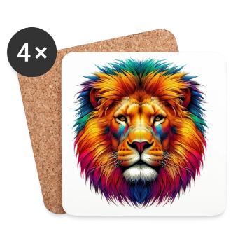Lion - Coasters (set of 4) - white - Front