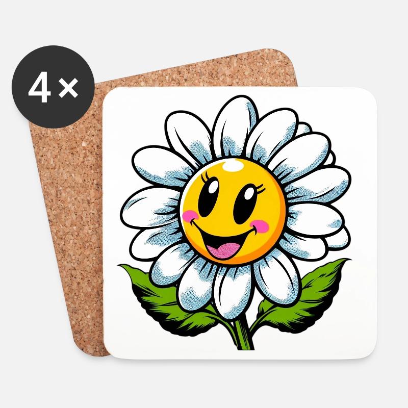 Gänseblümchen - Untersetzer (4er-Set) - Weiß