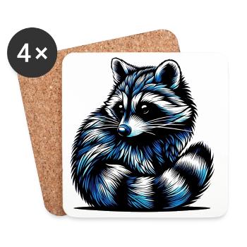 Raccoon - Coasters (set of 4) - white - Front