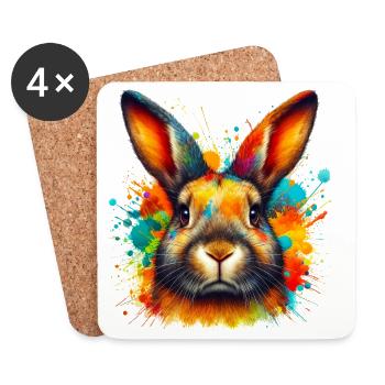 Rabbit - Coasters (set of 4) - white - Front