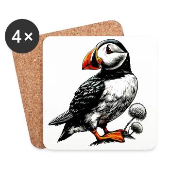 Puffin - Coasters (set of 4) - white - Front