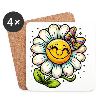 Gänseblümchen - Untersetzer (4er-Set) - Weiß - Vorne