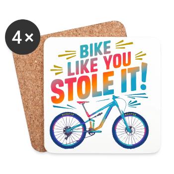 Bike, als hättest du es gestohlen Fungraphic - Untersetzer (4er-Set) - Weiß - Vorne