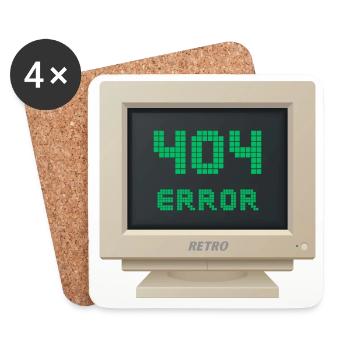 CRT-Entwurf - Fehler 404 - Untersetzer (4er-Set) - Weiß - Vorne