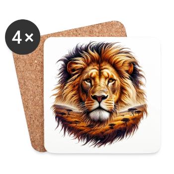 Lion - Coasters (set of 4) - white - Front