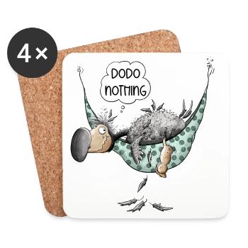Dodo Noting Chillt In Hängematte - Untersetzer (4er-Set) - Weiß - Vorne