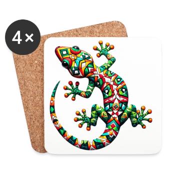 Gecko - Coasters (set of 4) - white - Front