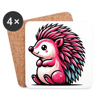 Igel - Untersetzer (4er-Set) - Weiß - Vorne