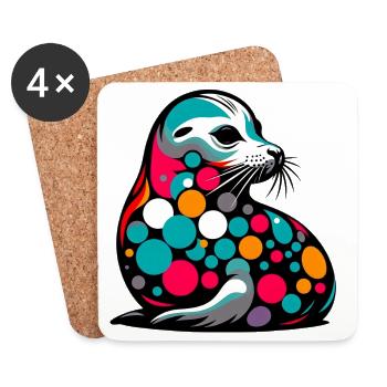 Seal - Coasters (set of 4) - white - Front
