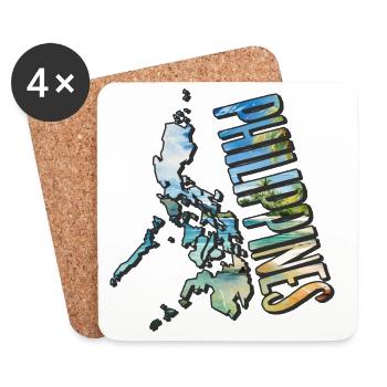 Aquarell Landkarte Philippinen - Untersetzer (4er-Set) - Weiß - Vorne
