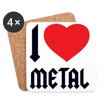 J’ADORE LE MÉTAL - Dessous de verre (lot de 4) - blanc - Devant