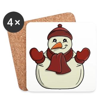 Cute Snowman Winter Season - Coasters (set of 4) - white - Front
