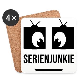 Series junkie with square eyes - Coasters (set of 4) - white - Front