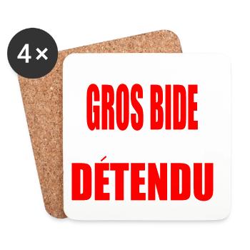 I don't have a big stomach - Coasters (set of 4) - white - Front