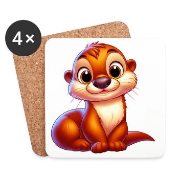 Otter - Coasters (set of 4) - white - Front