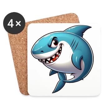 Shark - Coasters (set of 4) - white - Front
