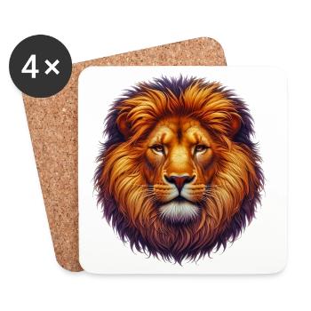 Lion - Coasters (set of 4) - white - Front
