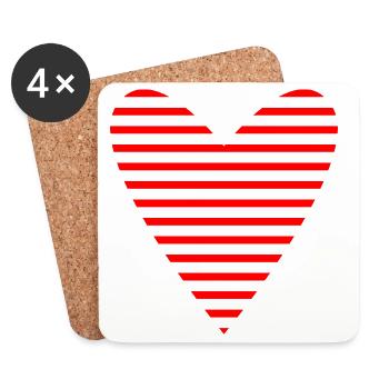 VALENTINE'S DAY. HEART. I LOVE YOU. I LOVE YOU - Coasters (set of 4) - white - Front