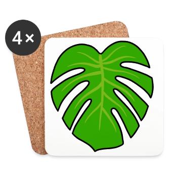 Monstera Plant - Coasters (set of 4) - white - Front