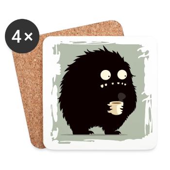 Monstre - Dessous de verre (lot de 4) - blanc - Devant