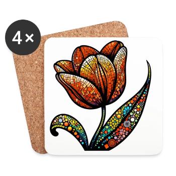 Tulip - Coasters (set of 4) - white - Front