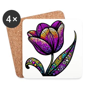 Tulip - Coasters (set of 4) - white - Front