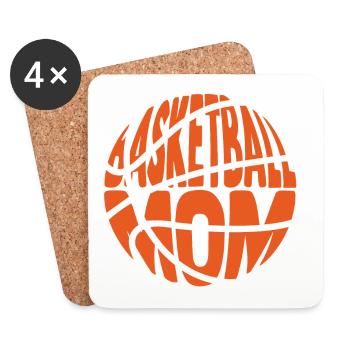maman basketteuse - Dessous de verre (lot de 4) - blanc - Devant