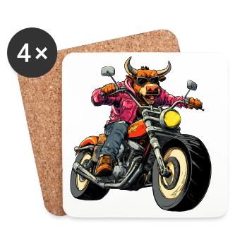Moto Bulls - Dessous de verre (lot de 4) - blanc - Devant