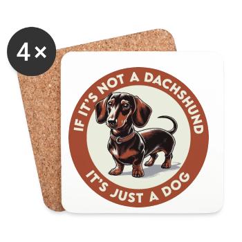 Si ce n’est pas un teckel, ce n’est qu’un chien - Dessous de verre (lot de 4) - blanc - Devant