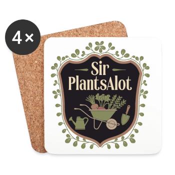 Lustiges Gartendesign für Männer - Sir PlantsAlot - Untersetzer (4er-Set) - Weiß - Vorne