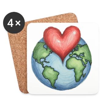 Protect The Earth - Coasters (set of 4) - white - Front