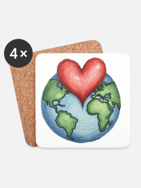 Protect The Earth - Coasters (set of 4) - white