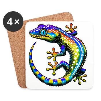 Gecko - Untersetzer (4er-Set) - Weiß - Vorne