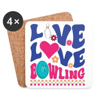 Live, Love, Bowling - Coasters (set of 4) - white - Front