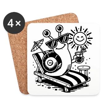 Snail - Dessous de verre (lot de 4) - blanc - Devant