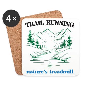 Trail Running - Nature's Treadmill - Coasters (set of 4) - white - Front