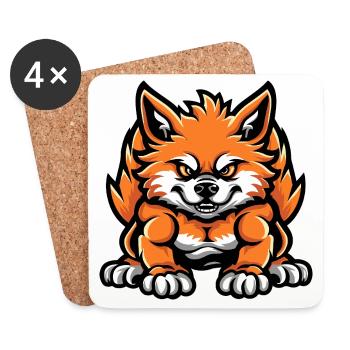 Pomeranian Dog Muscles Bodybuilding - Coasters (set of 4) - white - Front