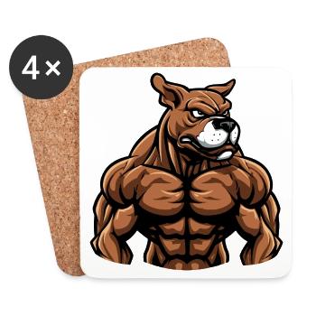 Staffordshire Bull Terrier Muscle du chien - Dessous de verre (lot de 4) - blanc - Devant