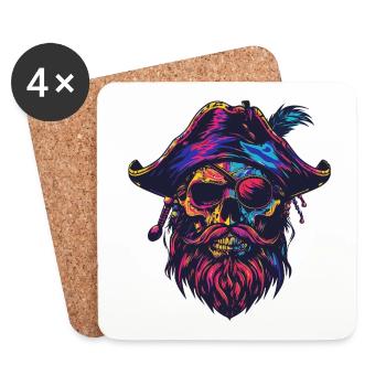 Pirate Skull - Coasters (set of 4) - white - Front
