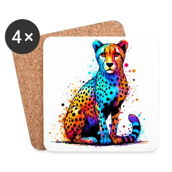 Cheetah - Coasters (set of 4) - white - Front