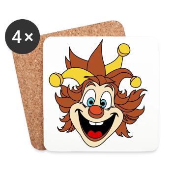 Karneval Clown Lächeln Faschingsumzug Kostüm - Untersetzer (4er-Set) - Weiß - Vorne