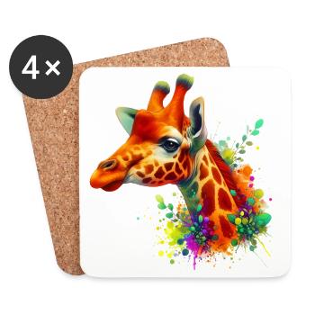 Giraffe - Untersetzer (4er-Set) - Weiß - Vorne