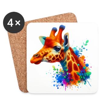 Giraffe - Untersetzer (4er-Set) - Weiß - Vorne