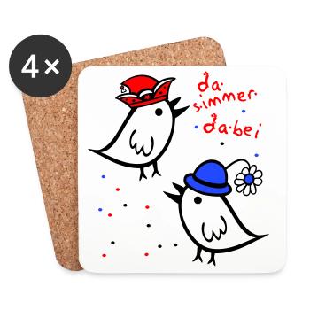 da simmer dabei, Karneval - Untersetzer (4er-Set) - Weiß - Vorne