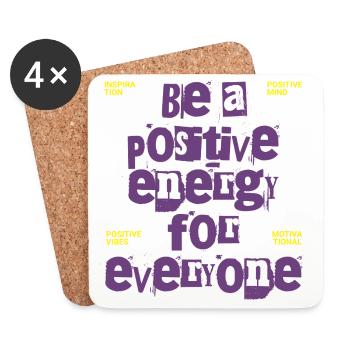 Positive Energy – Motivation für Alle - Untersetzer (4er-Set) - Weiß - Vorne