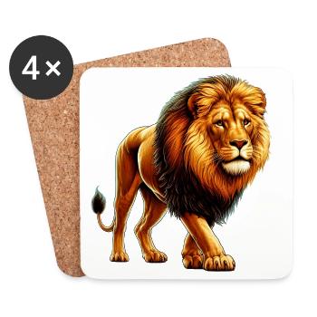 Lion - Coasters (set of 4) - white - Front